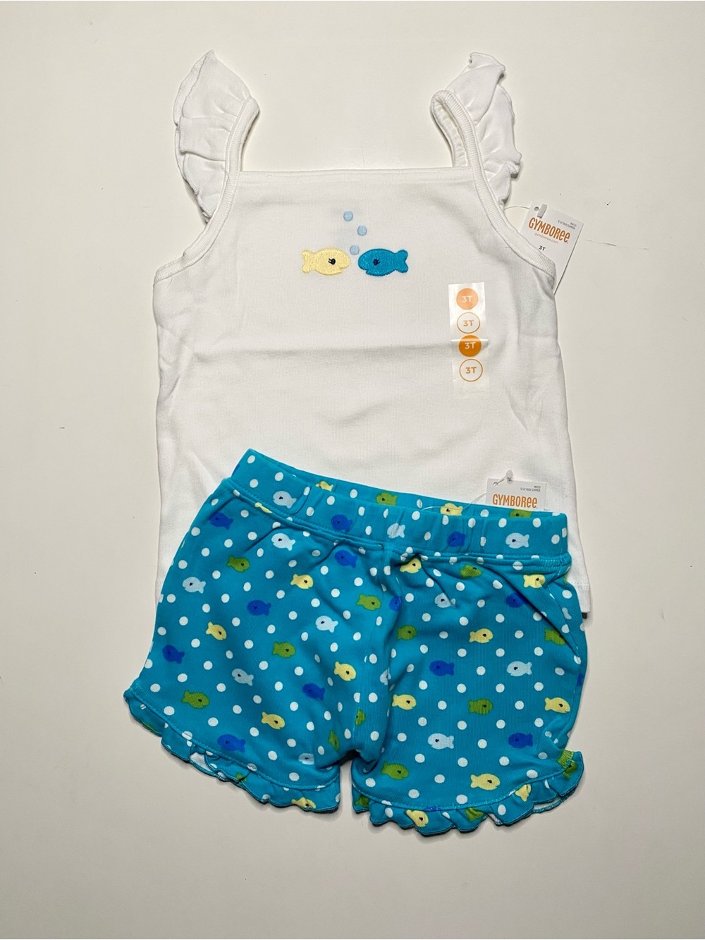 NWT Girls Gymboree Sz 3T 3 Shorts Tank Top 2pc Shirt Summer Bundle Lot Set New